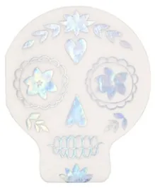 Meri Meri Holographic Sugar Skull Napkin - Silver