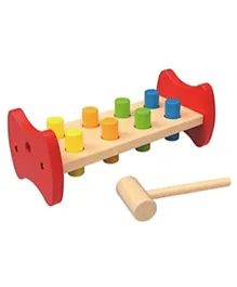 Tooky Toy Wooden Pound Bench - Multicolour
