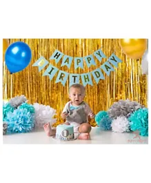 Party Propz Golden and Blue Birthday Decoration - Pack of 28