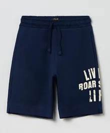 OVS Letters Printed Shorts - Navy Blue