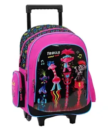 Trolls World Tour Print Trolley Backpack Multicolor - 16 Inches