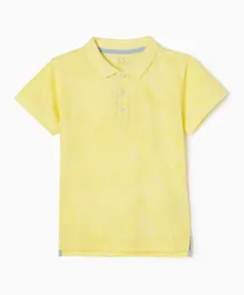 Zippy Ribbed Collar Polo T-Shirt - Yellow