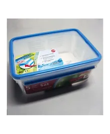 Emsa Transparent Blue Square Clip and Close Food Containers - 5 Pieces
