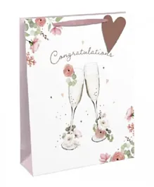 Eurowrap Congratulations Glasses Gift Bag Large - White