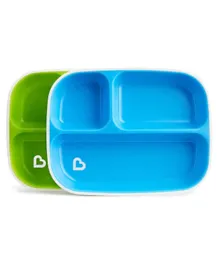 Munchkin Splash Divided Plates Pack of 2 - Blue and Green