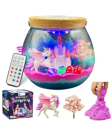Mumfactory Unicorn-Themed Night Light - Non-Toxic, Easy-to-Clean, Perfect for Kids Room Decor, 12.7cm Magic Terrarium Set with Remote Control.