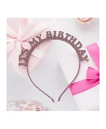 Hootyballoo 'It's My Birthday' Glitter Headband - Rose Gold