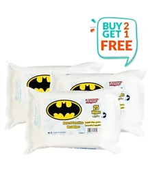 DC Comics Batman Natural Sensitive Wet Wipes Buy 2 Get 1 Free - 75 Wipes