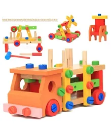 Factory Price Wooden Multifunctional Removable Tools Set Assembling Activity Car - Multicolour