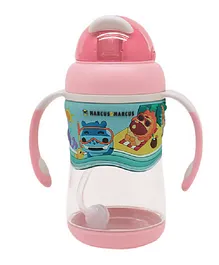 Marcus and Marcus 2 stage Straw Bottle Pink - 420ml