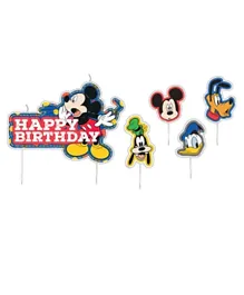 Party Centre Mickey Mouse Candles And Figured Picks - Pack of 17