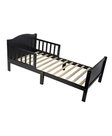 Moon Wooden Toddler Bed With Safety Guard Rail - Dark chocolate