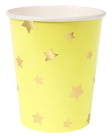 Meri Meri Jazzy Star Party Cups Pack of 8 Yellow - 266 ml