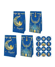 أكياس هدايا حلوى هايلاند رمضان كريم مع ملصقات - 12 قطعة