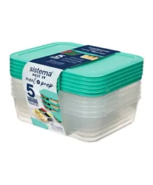 Sistema Nest IT Meal Prep Storage Container Pack of 5 - 1.9L each