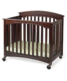 Foundation Worldwide Inc Royale folding Wood Baby Crib With Mattress Included - Brown