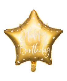 PartyDeco Happy Birthday Foil Balloon - Gold