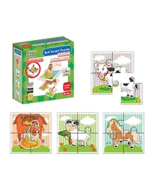 Akar Toys Jagu Mini 4 - Farm Animals Puzzle - 16 Pieces