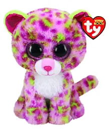 Ty Beanie Boos Leopard Lainey Pink Medium -  9 Inches