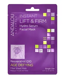 Andalou Naturals Instant Lift & Firm Hydro Serum Facial Sheet Mask - 18mL