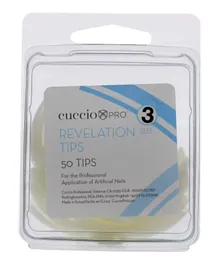 Cuccio Pro Revelation Tips Acrylic Nails Size 3 - 50 Pieces
