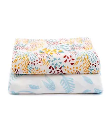 Purflo Breathable Muslin Square Set XL Jungle Leaves - Pack of 2