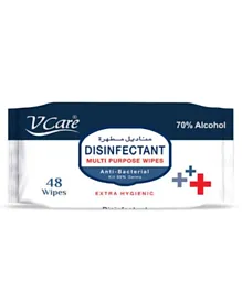 V Care Disinfectant Multipurpose Wipes 70% Alcohol - 48 Pieces