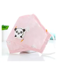 Kids Washable Anti Pollution Cotton Mask with Valve Filter - Pink