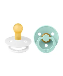 Bibs Colour Latex Pacifiers Size 1 White & Mint - 2 Piece