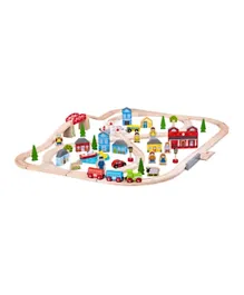 Bigjigs Rail Town and Country Train Set - 87 Pieces