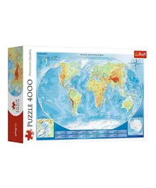 TREFL Large Physical Map Of The World Meridian Puzzle - 4000 Pieces