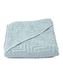 Filibabba Bath Towel With Hood GOTS - Zigzag Dark Mint