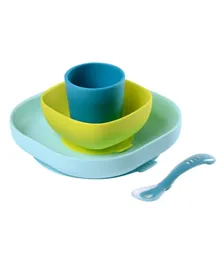 Beaba Silicone Meal Set of 4 - Blue