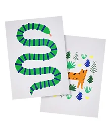 Meri Meri Jungle Art Prints Pack of 2 - Multicolour