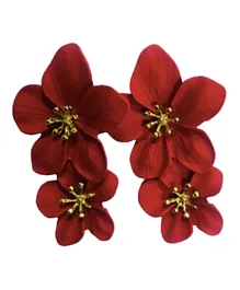 Pinak Floral Earings Keyring - Red