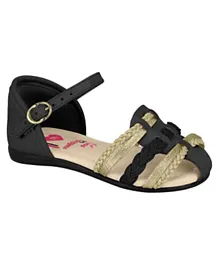 Molekinha Braided Detail Sandal - Black