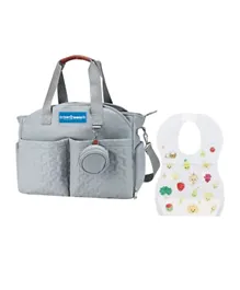 Star Babies Diaper Bag with Pacifier Pouch And Disposable Bibs - Light Blue