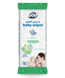 Wow Fragrance Free Baby Wipes - 26 Pieces