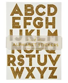 Meri Meri All Wrapped Up Alphabet Stickers Pack of 10 - Gold