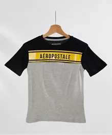 Aeropostale Colorblock Sueded Jersey T-Shirt - Grey