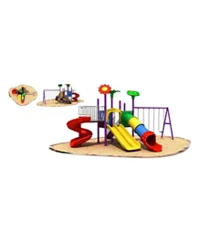 MYTS New Outdoor  Activity Playcentre with Slides and 3 Swings - Assorted