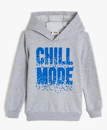 Koton Chill Mode Graphic Hoodie - Grey
