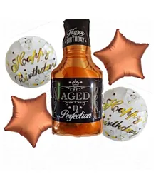 Highlands Aged to Perfection Whiskey Theme Happy Birthday Balloons - Pack of 5