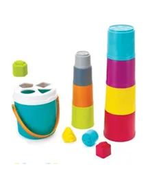 Infantino Shape Sorting Stack N Nest Buckets - 14 Pieces