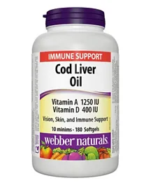 WEBBER NATURALS Cod Liver Oil - 180 Softgels
