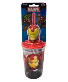 Marvel Sip n Sound  Iron Man Recyclable Straw with Cup - 400 ml