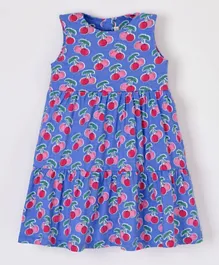 JoJo Maman Bebe Cherry Tiered Dress - Blue