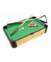 AMBASSADOR Green Tabletop Pool Table for Family Game - Portable 50cm with Accessories & Instructions