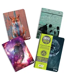 Onyx And Green Spiral Notebook 6802 Assorted - 60 Sheets