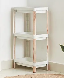 HomeBox Nova Rectangle 3-Tier Caddy with Wooden Finish